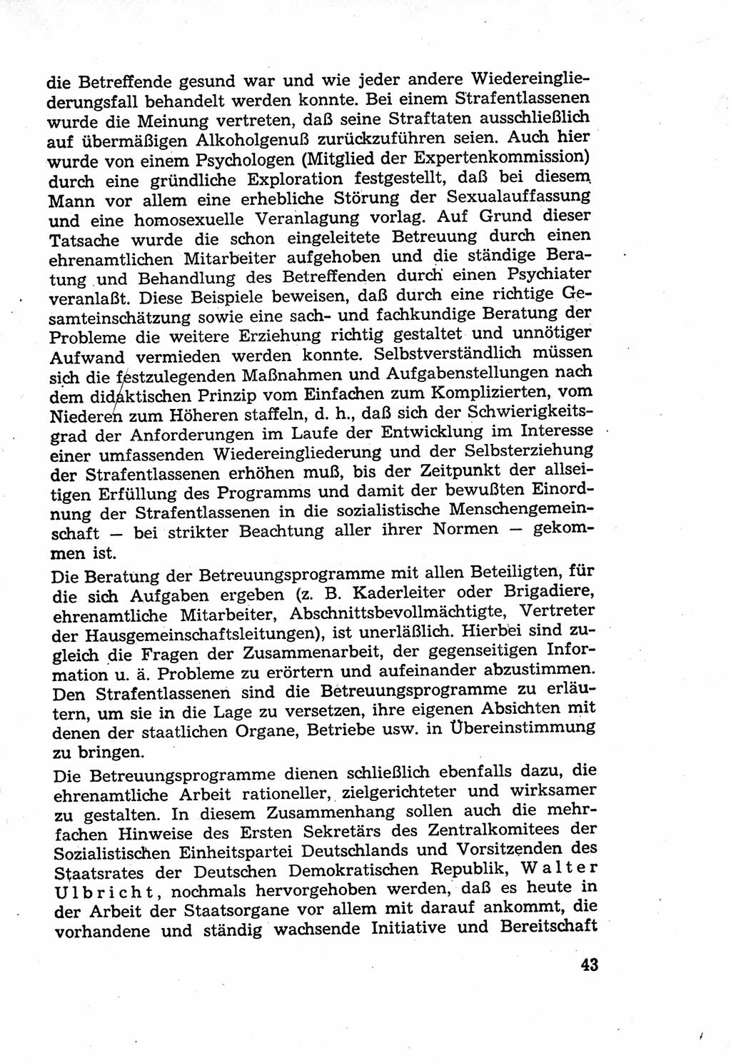 Die Wiedereingliederung Strafentlassener in das gesellschaftliche Leben [Deutsche Demokratische Republik (DDR)] und die Erziehung kriminell gefährdeter Bürger 1970, Seite 43 (Wiedereingl. Strafentl. DDR 1970, S. 43)