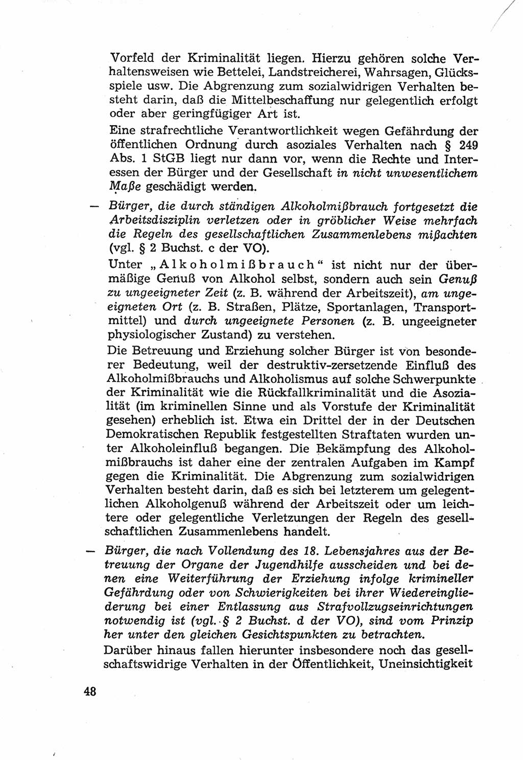 Die Wiedereingliederung Strafentlassener in das gesellschaftliche Leben [Deutsche Demokratische Republik (DDR)] und die Erziehung kriminell gefährdeter Bürger 1970, Seite 48 (Wiedereingl. Strafentl. DDR 1970, S. 48)