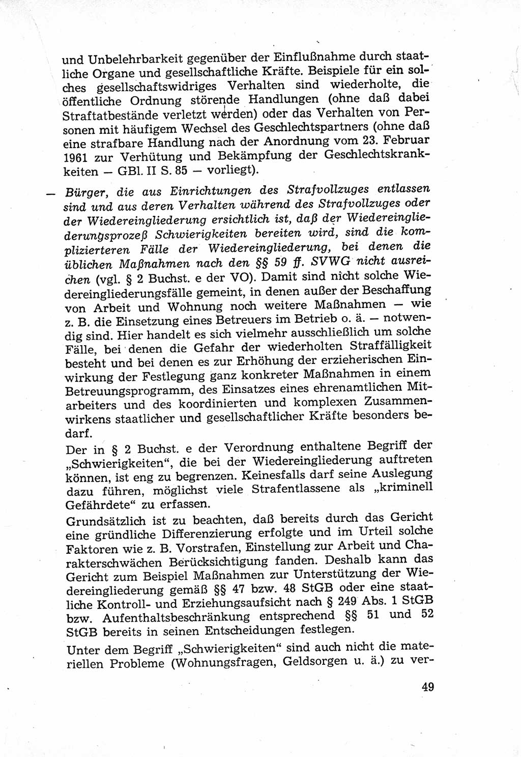 Die Wiedereingliederung Strafentlassener in das gesellschaftliche Leben [Deutsche Demokratische Republik (DDR)] und die Erziehung kriminell gefährdeter Bürger 1970, Seite 49 (Wiedereingl. Strafentl. DDR 1970, S. 49)