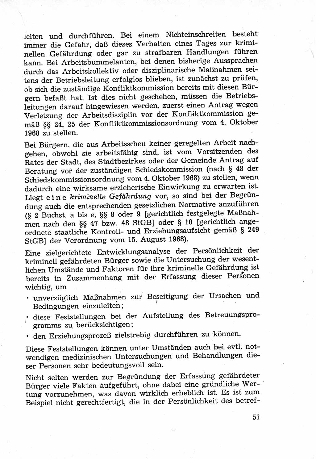Die Wiedereingliederung Strafentlassener in das gesellschaftliche Leben [Deutsche Demokratische Republik (DDR)] und die Erziehung kriminell gefährdeter Bürger 1970, Seite 51 (Wiedereingl. Strafentl. DDR 1970, S. 51)