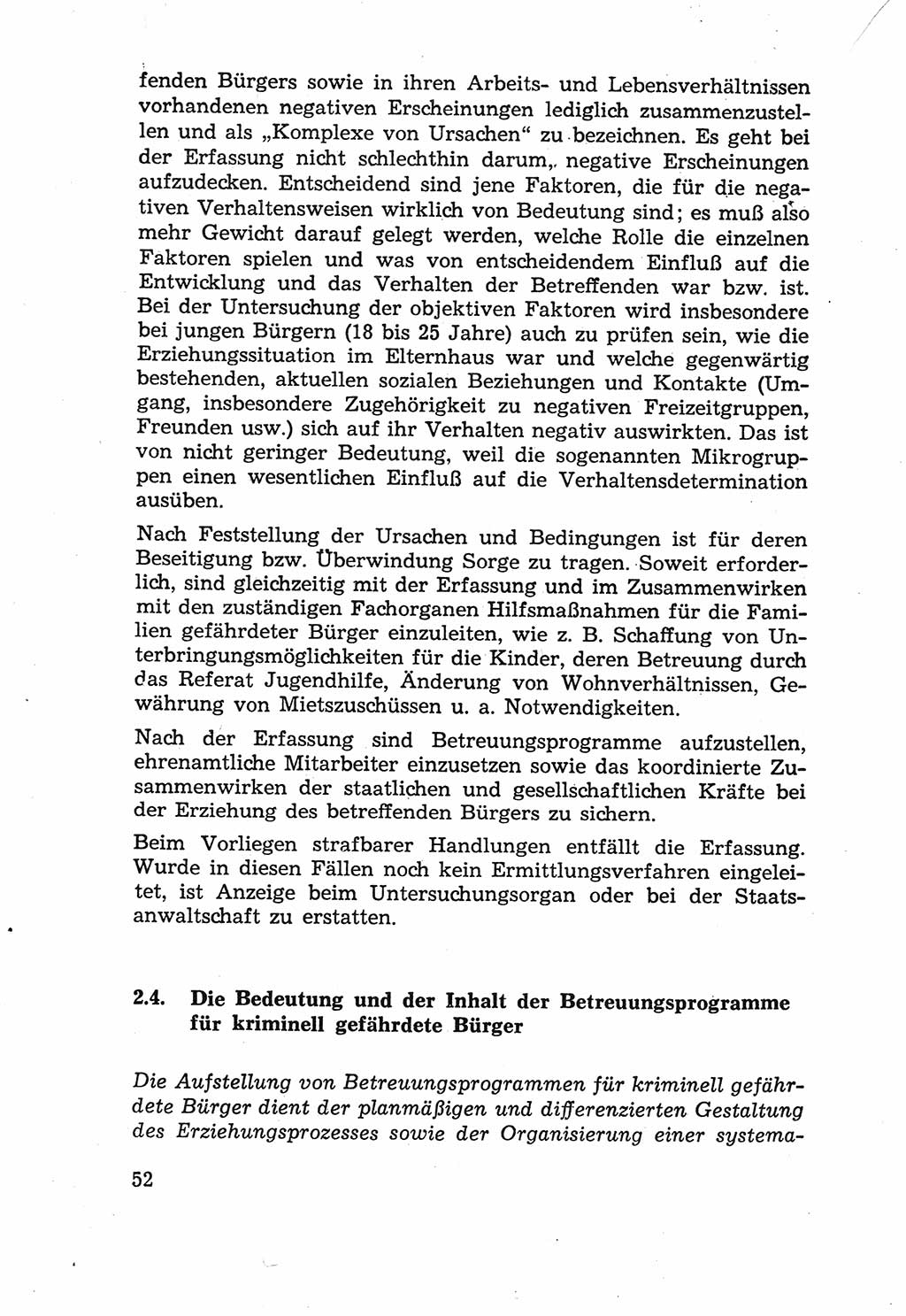 Die Wiedereingliederung Strafentlassener in das gesellschaftliche Leben [Deutsche Demokratische Republik (DDR)] und die Erziehung kriminell gefährdeter Bürger 1970, Seite 52 (Wiedereingl. Strafentl. DDR 1970, S. 52)