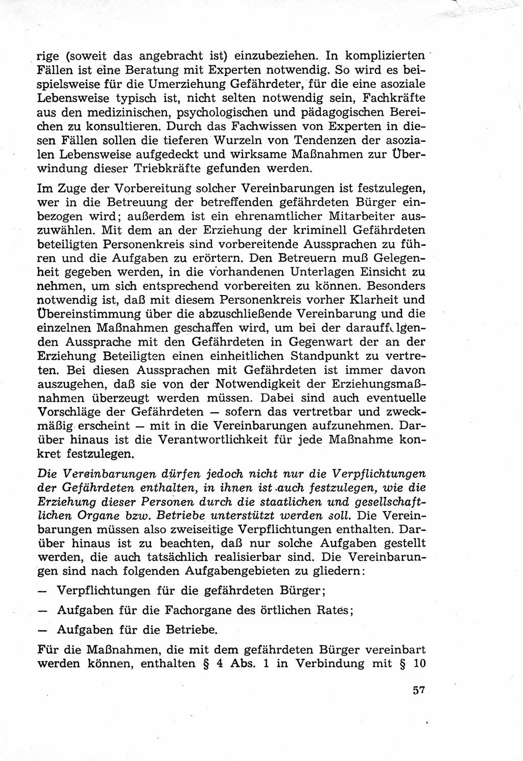 Die Wiedereingliederung Strafentlassener in das gesellschaftliche Leben [Deutsche Demokratische Republik (DDR)] und die Erziehung kriminell gefährdeter Bürger 1970, Seite 57 (Wiedereingl. Strafentl. DDR 1970, S. 57)