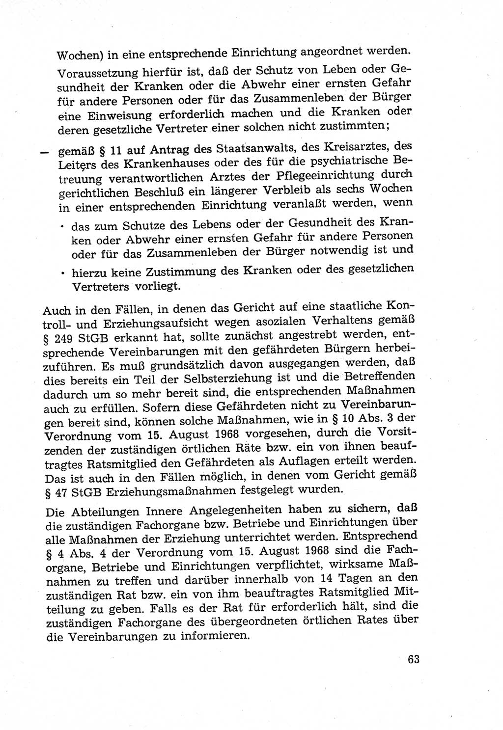 Die Wiedereingliederung Strafentlassener in das gesellschaftliche Leben [Deutsche Demokratische Republik (DDR)] und die Erziehung kriminell gefährdeter Bürger 1970, Seite 63 (Wiedereingl. Strafentl. DDR 1970, S. 63)