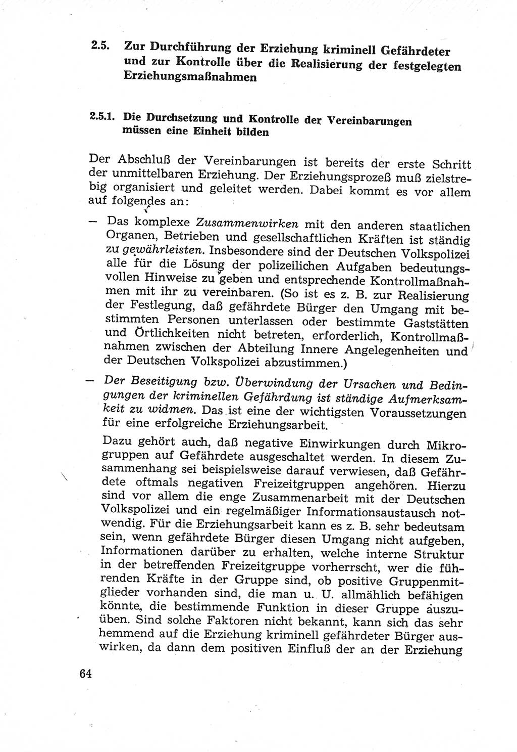 Die Wiedereingliederung Strafentlassener in das gesellschaftliche Leben [Deutsche Demokratische Republik (DDR)] und die Erziehung kriminell gefährdeter Bürger 1970, Seite 64 (Wiedereingl. Strafentl. DDR 1970, S. 64)