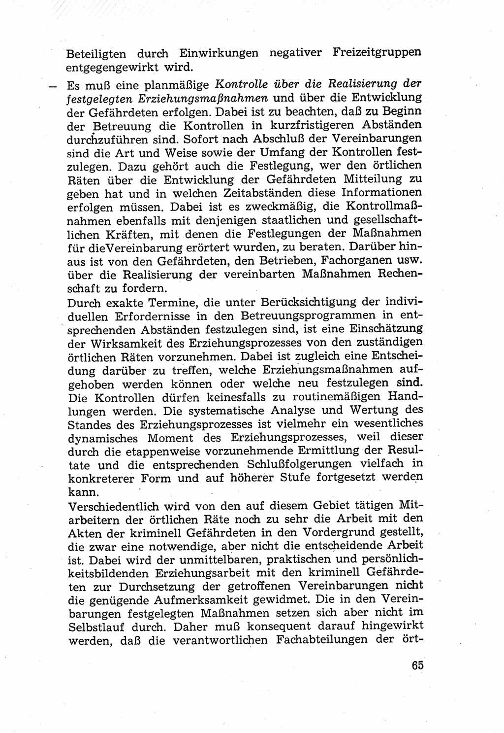 Die Wiedereingliederung Strafentlassener in das gesellschaftliche Leben [Deutsche Demokratische Republik (DDR)] und die Erziehung kriminell gefährdeter Bürger 1970, Seite 65 (Wiedereingl. Strafentl. DDR 1970, S. 65)
