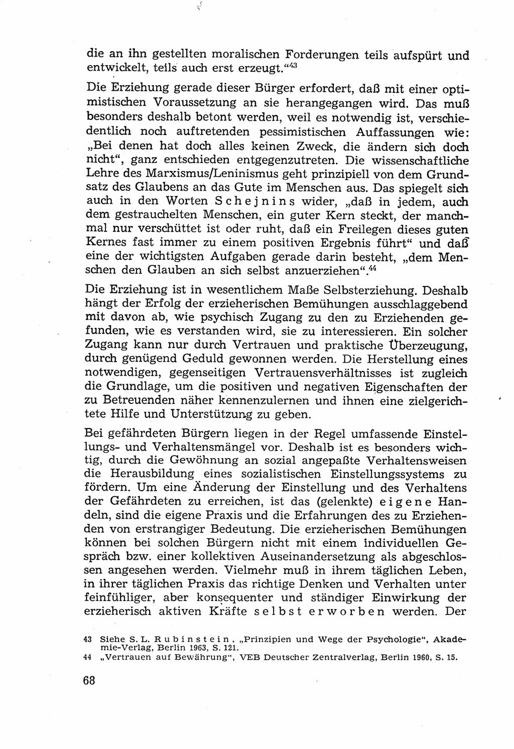 Die Wiedereingliederung Strafentlassener in das gesellschaftliche Leben [Deutsche Demokratische Republik (DDR)] und die Erziehung kriminell gefährdeter Bürger 1970, Seite 68 (Wiedereingl. Strafentl. DDR 1970, S. 68)