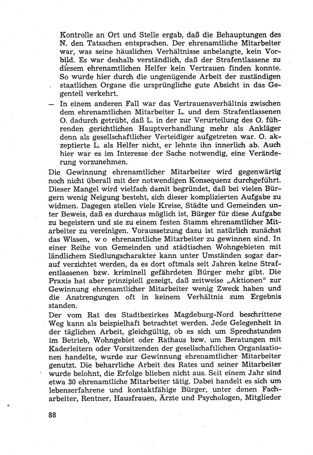 Die Wiedereingliederung Strafentlassener in das gesellschaftliche Leben [Deutsche Demokratische Republik (DDR)] und die Erziehung kriminell gefährdeter Bürger 1970, Seite 88 (Wiedereingl. Strafentl. DDR 1970, S. 88)