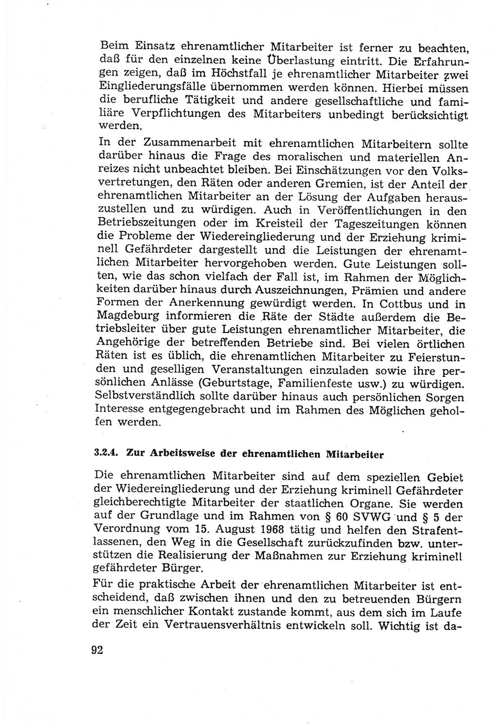 Die Wiedereingliederung Strafentlassener in das gesellschaftliche Leben [Deutsche Demokratische Republik (DDR)] und die Erziehung kriminell gefährdeter Bürger 1970, Seite 92 (Wiedereingl. Strafentl. DDR 1970, S. 92)