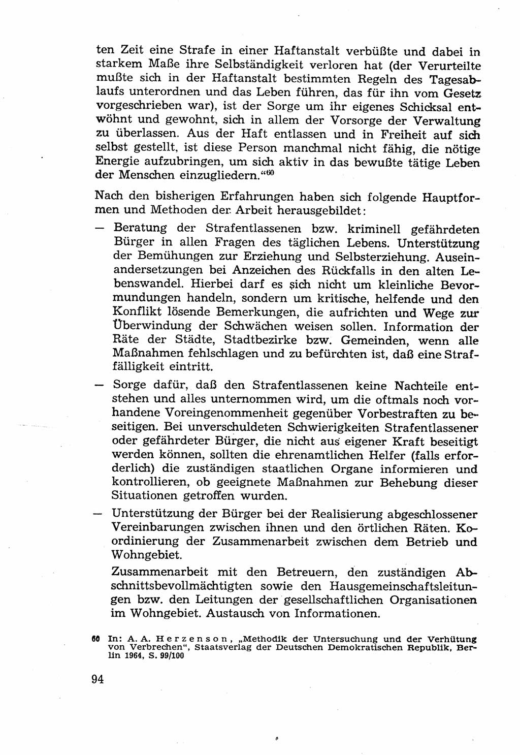 Die Wiedereingliederung Strafentlassener in das gesellschaftliche Leben [Deutsche Demokratische Republik (DDR)] und die Erziehung kriminell gefährdeter Bürger 1970, Seite 94 (Wiedereingl. Strafentl. DDR 1970, S. 94)