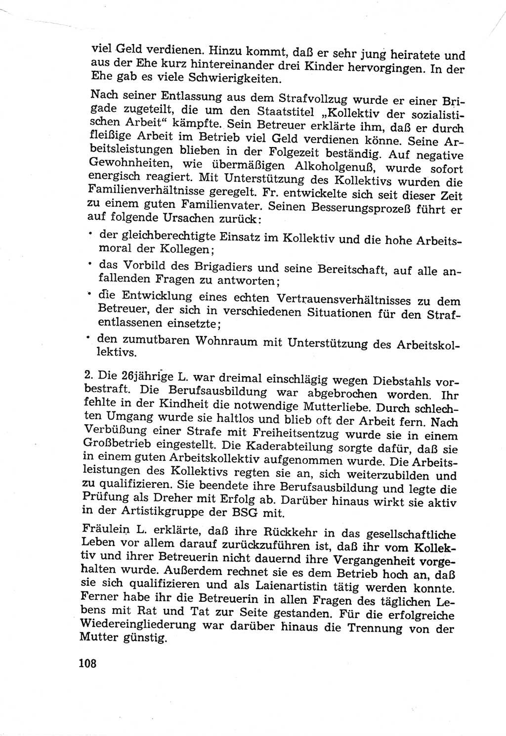 Die Wiedereingliederung Strafentlassener in das gesellschaftliche Leben [Deutsche Demokratische Republik (DDR)] und die Erziehung kriminell gefährdeter Bürger 1970, Seite 108 (Wiedereingl. Strafentl. DDR 1970, S. 108)