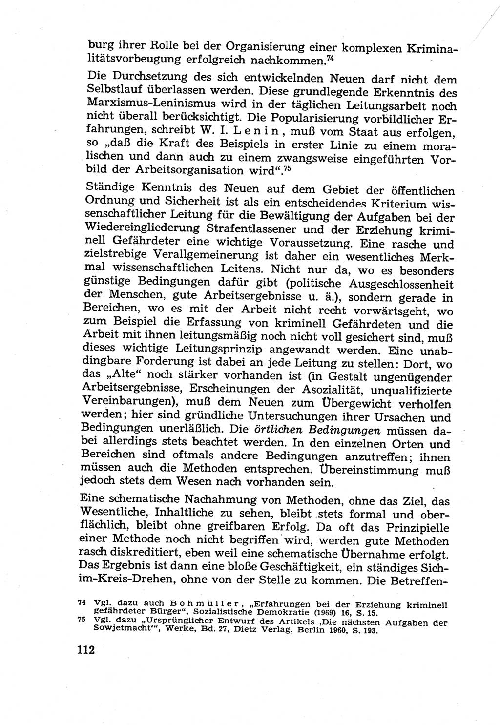 Die Wiedereingliederung Strafentlassener in das gesellschaftliche Leben [Deutsche Demokratische Republik (DDR)] und die Erziehung kriminell gefährdeter Bürger 1970, Seite 112 (Wiedereingl. Strafentl. DDR 1970, S. 112)