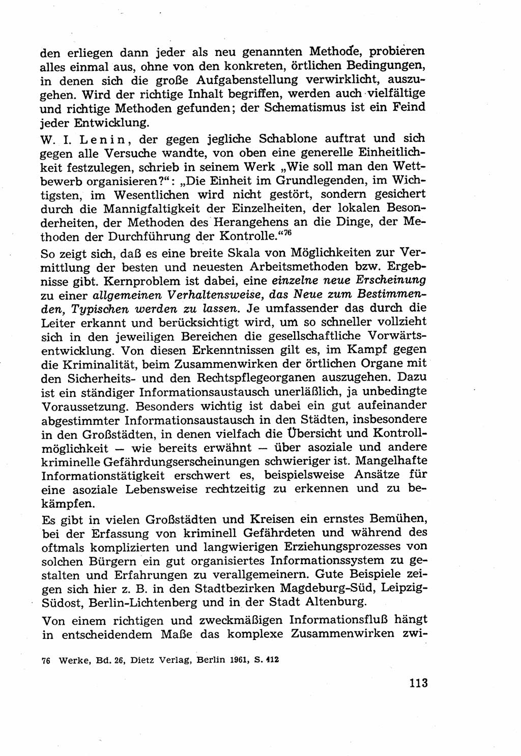 Die Wiedereingliederung Strafentlassener in das gesellschaftliche Leben [Deutsche Demokratische Republik (DDR)] und die Erziehung kriminell gefährdeter Bürger 1970, Seite 113 (Wiedereingl. Strafentl. DDR 1970, S. 113)