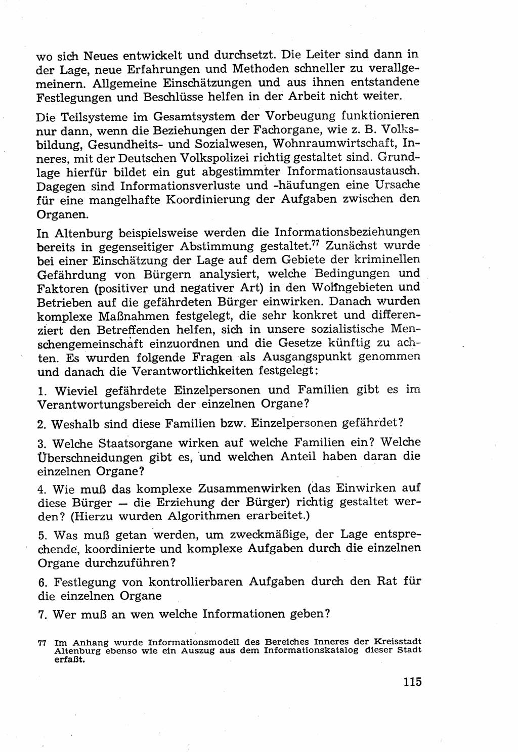 Die Wiedereingliederung Strafentlassener in das gesellschaftliche Leben [Deutsche Demokratische Republik (DDR)] und die Erziehung kriminell gefährdeter Bürger 1970, Seite 115 (Wiedereingl. Strafentl. DDR 1970, S. 115)