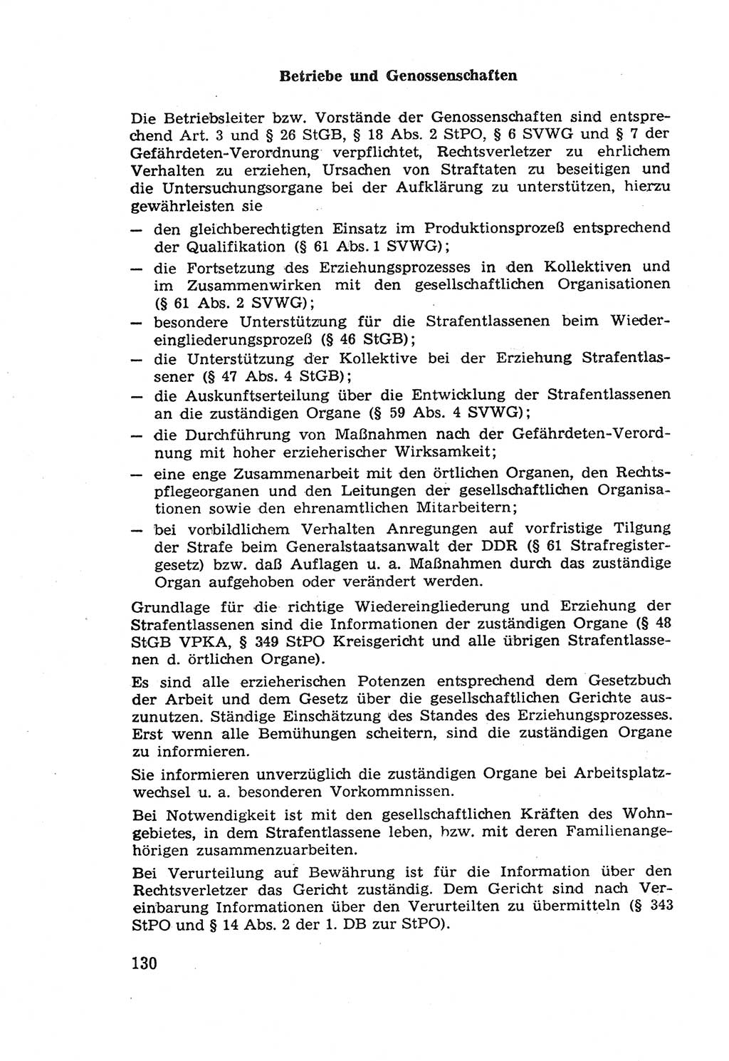 Die Wiedereingliederung Strafentlassener in das gesellschaftliche Leben [Deutsche Demokratische Republik (DDR)] und die Erziehung kriminell gefährdeter Bürger 1970, Seite 130 (Wiedereingl. Strafentl. DDR 1970, S. 130)