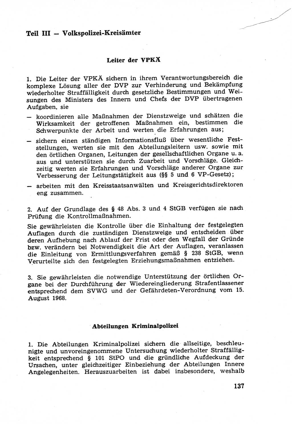 Die Wiedereingliederung Strafentlassener in das gesellschaftliche Leben [Deutsche Demokratische Republik (DDR)] und die Erziehung kriminell gefährdeter Bürger 1970, Seite 137 (Wiedereingl. Strafentl. DDR 1970, S. 137)