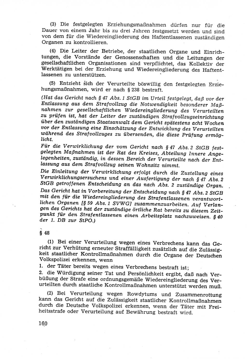 Die Wiedereingliederung Strafentlassener in das gesellschaftliche Leben [Deutsche Demokratische Republik (DDR)] und die Erziehung kriminell gefährdeter Bürger 1970, Seite 160 (Wiedereingl. Strafentl. DDR 1970, S. 160)