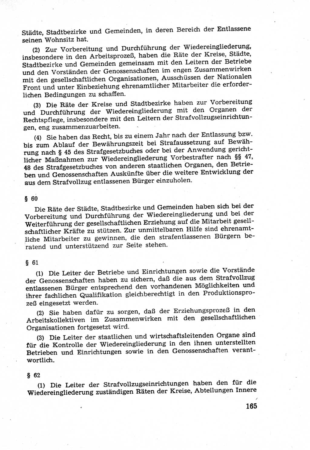 Die Wiedereingliederung Strafentlassener in das gesellschaftliche Leben [Deutsche Demokratische Republik (DDR)] und die Erziehung kriminell gefährdeter Bürger 1970, Seite 165 (Wiedereingl. Strafentl. DDR 1970, S. 165)