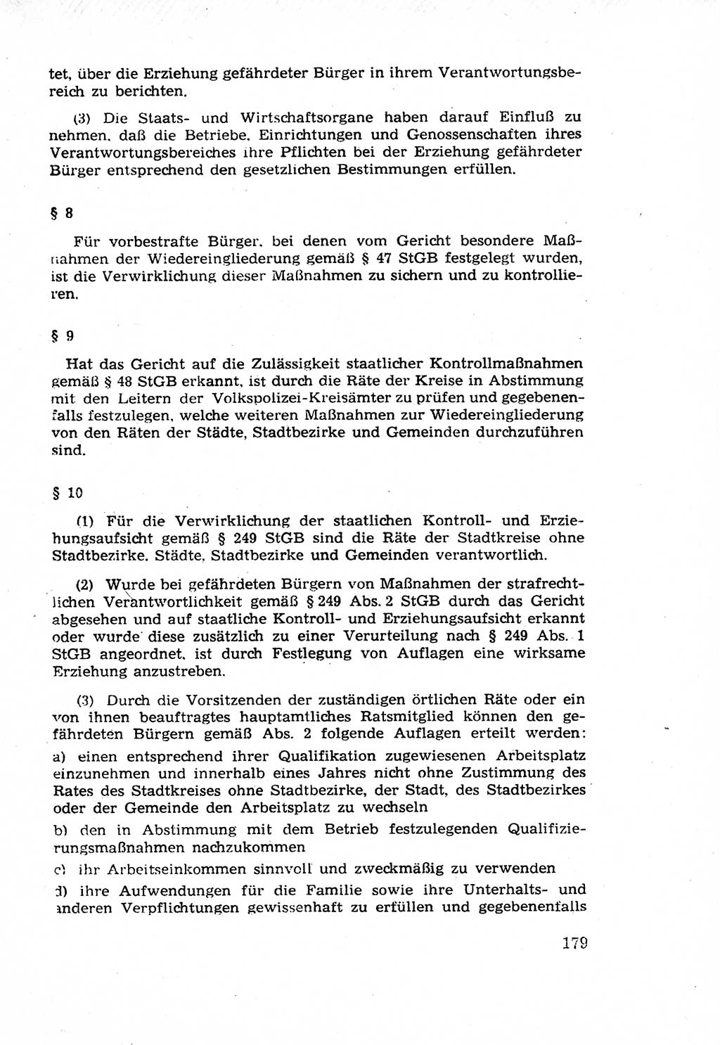 Die Wiedereingliederung Strafentlassener in das gesellschaftliche Leben [Deutsche Demokratische Republik (DDR)] und die Erziehung kriminell gefährdeter Bürger 1970, Seite 179 (Wiedereingl. Strafentl. DDR 1970, S. 179)