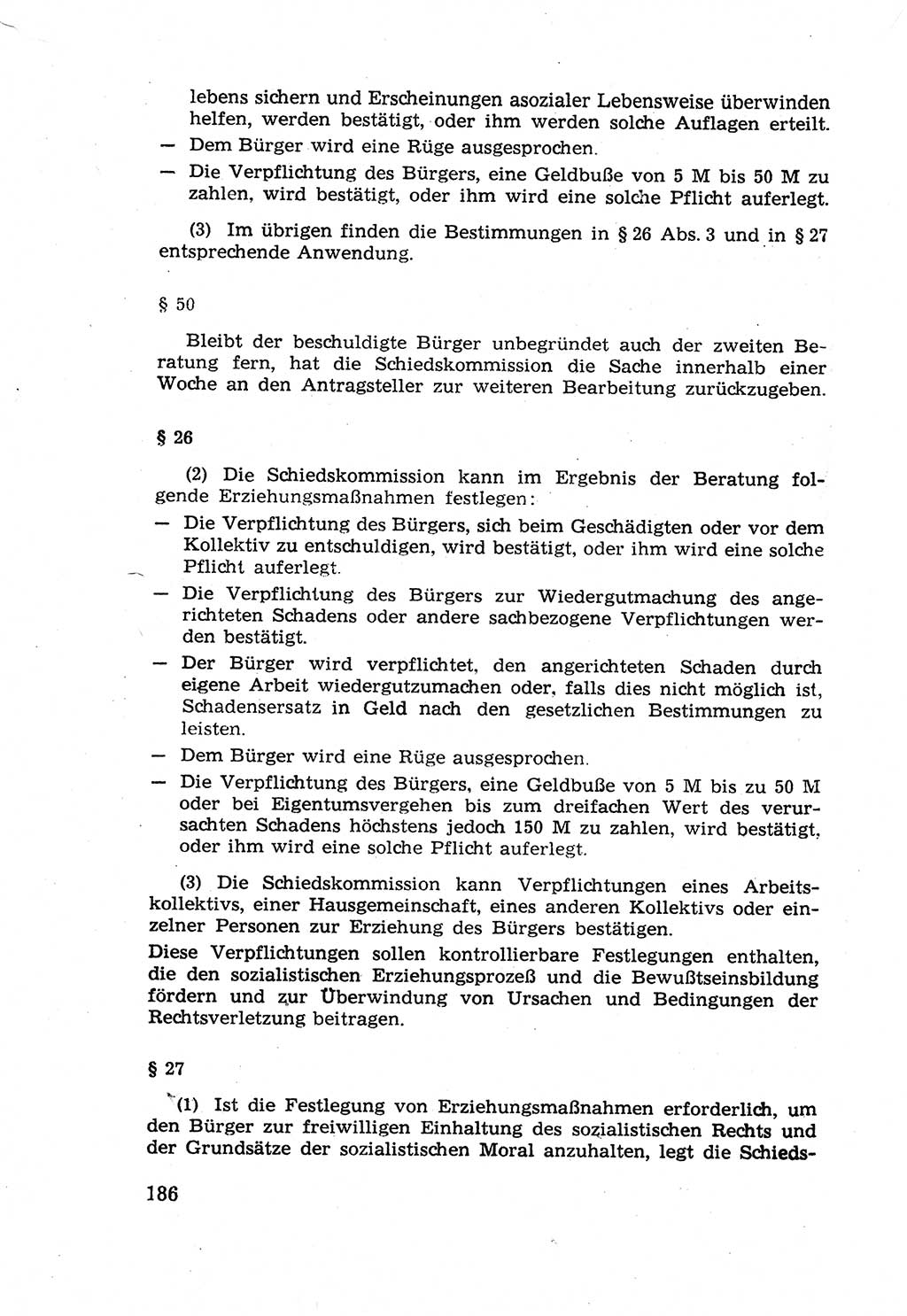 Die Wiedereingliederung Strafentlassener in das gesellschaftliche Leben [Deutsche Demokratische Republik (DDR)] und die Erziehung kriminell gefährdeter Bürger 1970, Seite 186 (Wiedereingl. Strafentl. DDR 1970, S. 186)