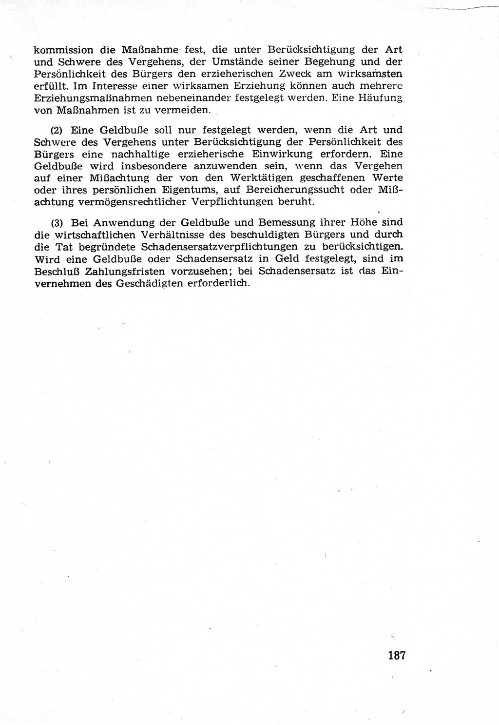Die Wiedereingliederung Strafentlassener in das gesellschaftliche Leben [Deutsche Demokratische Republik (DDR)] und die Erziehung kriminell gefährdeter Bürger 1970, Seite 187 (Wiedereingl. Strafentl. DDR 1970, S. 187)