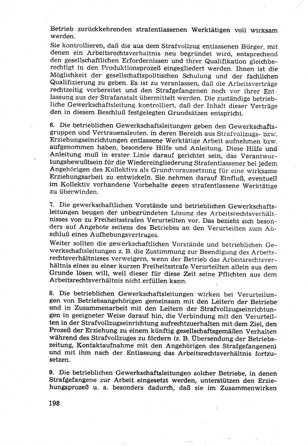 Die Wiedereingliederung Strafentlassener in das gesellschaftliche Leben [Deutsche Demokratische Republik (DDR)] und die Erziehung kriminell gefÃ¤hrdeter BÃ¼rger 1970, Seite 198 (Wiedereingl. Strafentl. DDR 1970, S. 198)