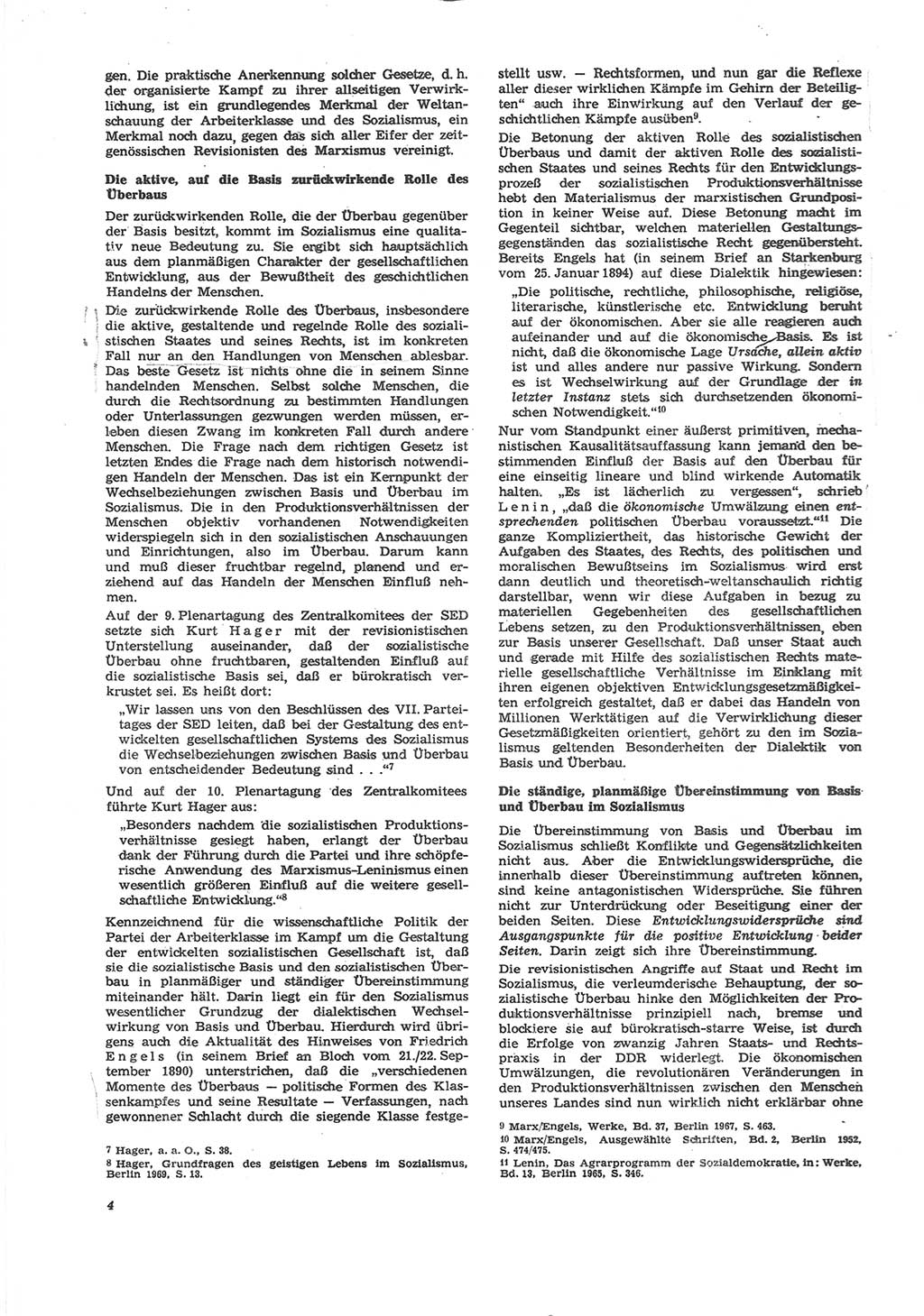 Neue Justiz (NJ), Zeitschrift für Recht und Rechtswissenschaft [Deutsche Demokratische Republik (DDR)], 24. Jahrgang 1970, Seite 4 (NJ DDR 1970, S. 4)