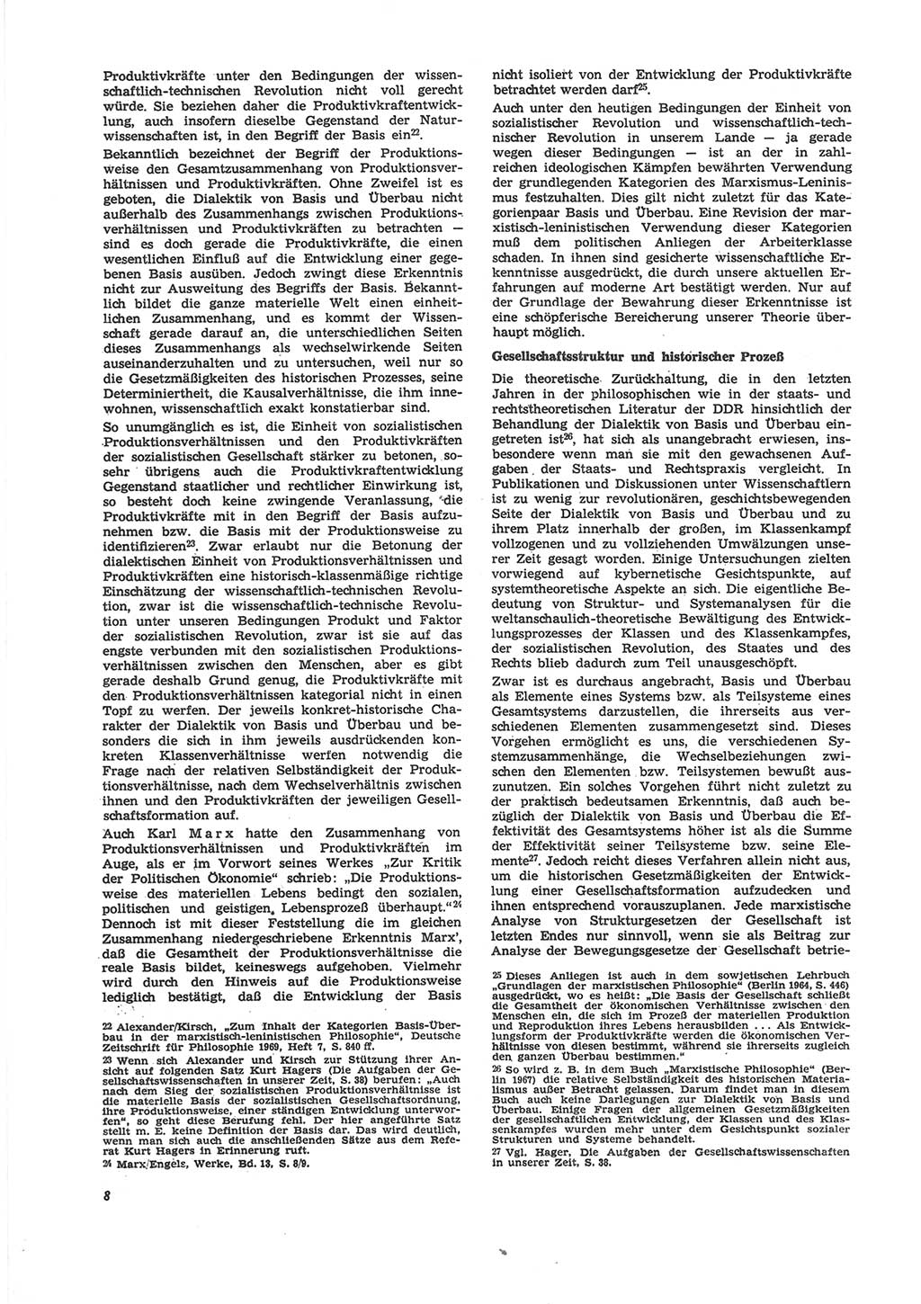 Neue Justiz (NJ), Zeitschrift für Recht und Rechtswissenschaft [Deutsche Demokratische Republik (DDR)], 24. Jahrgang 1970, Seite 8 (NJ DDR 1970, S. 8)