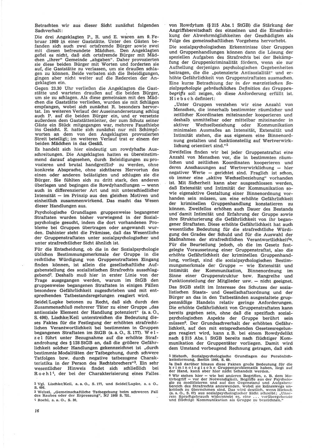 Neue Justiz (NJ), Zeitschrift für Recht und Rechtswissenschaft [Deutsche Demokratische Republik (DDR)], 24. Jahrgang 1970, Seite 16 (NJ DDR 1970, S. 16)