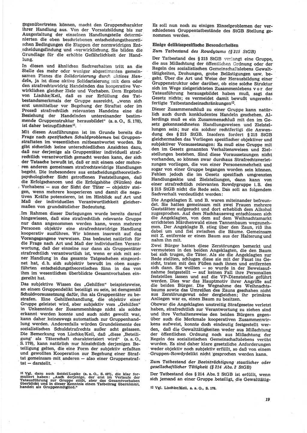 Neue Justiz (NJ), Zeitschrift für Recht und Rechtswissenschaft [Deutsche Demokratische Republik (DDR)], 24. Jahrgang 1970, Seite 19 (NJ DDR 1970, S. 19)