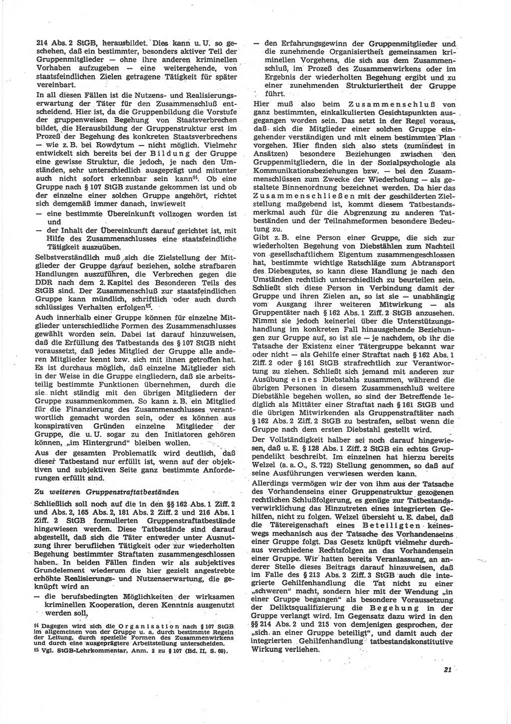 Neue Justiz (NJ), Zeitschrift für Recht und Rechtswissenschaft [Deutsche Demokratische Republik (DDR)], 24. Jahrgang 1970, Seite 21 (NJ DDR 1970, S. 21)