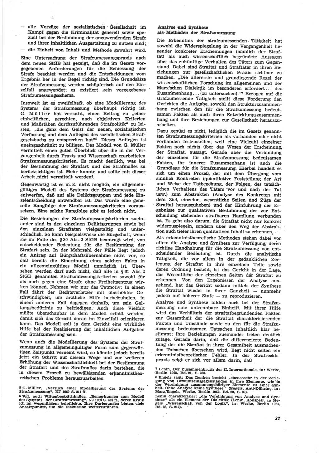 Neue Justiz (NJ), Zeitschrift für Recht und Rechtswissenschaft [Deutsche Demokratische Republik (DDR)], 24. Jahrgang 1970, Seite 23 (NJ DDR 1970, S. 23)