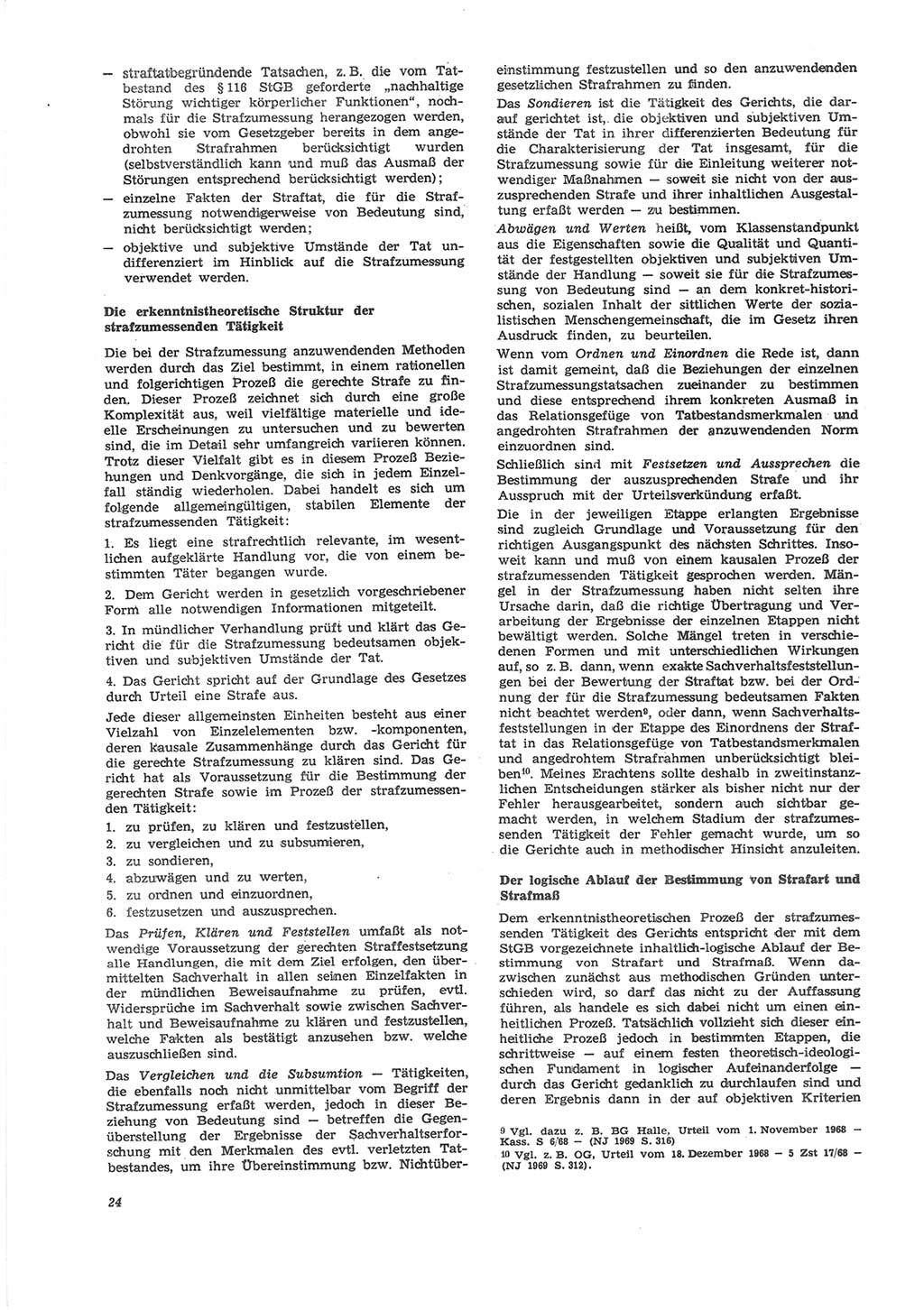 Neue Justiz (NJ), Zeitschrift für Recht und Rechtswissenschaft [Deutsche Demokratische Republik (DDR)], 24. Jahrgang 1970, Seite 24 (NJ DDR 1970, S. 24)