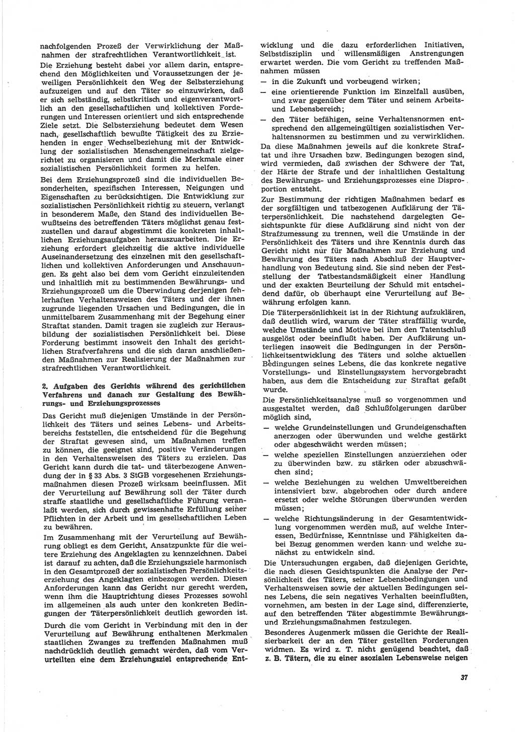 Neue Justiz (NJ), Zeitschrift für Recht und Rechtswissenschaft [Deutsche Demokratische Republik (DDR)], 24. Jahrgang 1970, Seite 37 (NJ DDR 1970, S. 37)