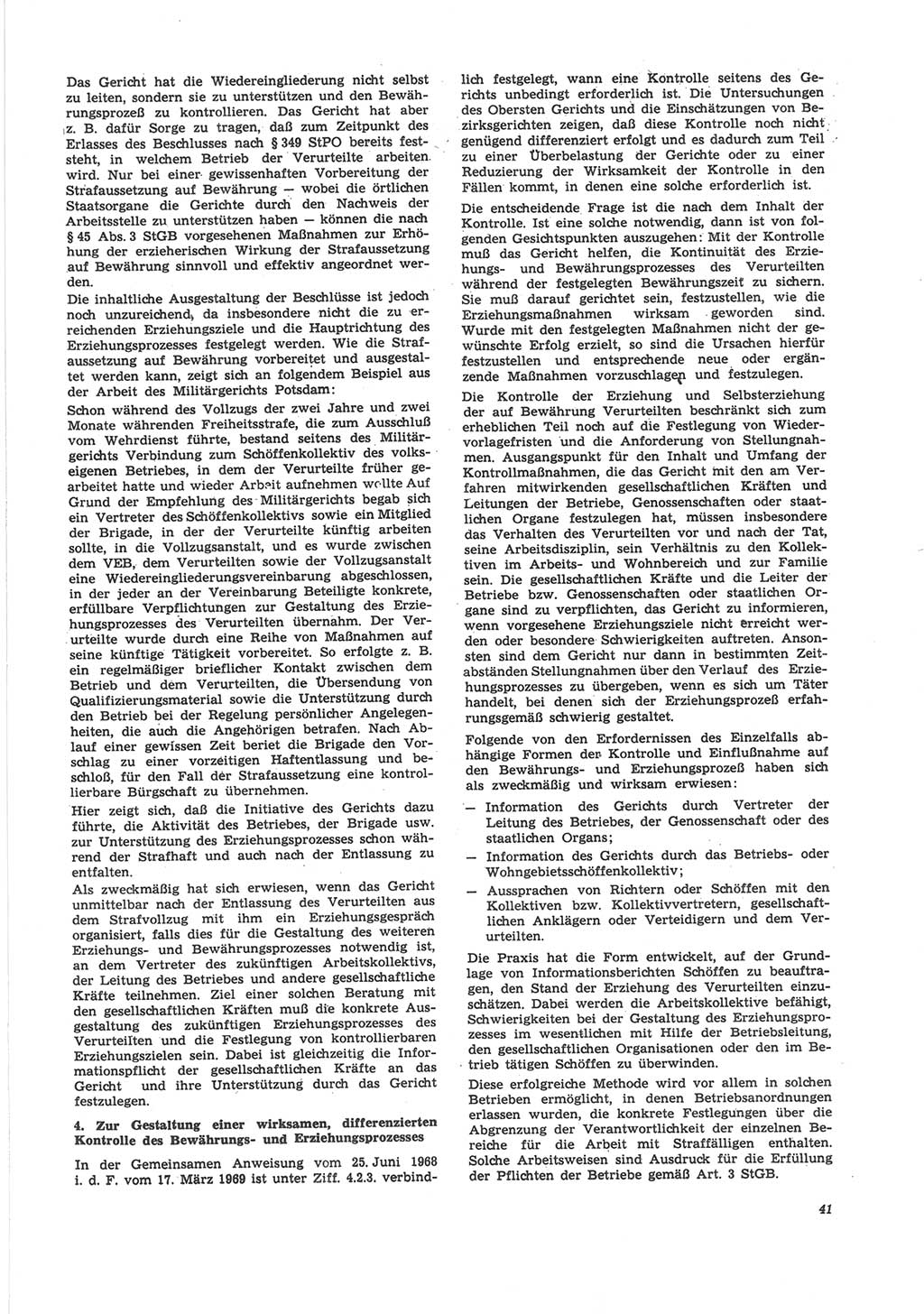 Neue Justiz (NJ), Zeitschrift für Recht und Rechtswissenschaft [Deutsche Demokratische Republik (DDR)], 24. Jahrgang 1970, Seite 41 (NJ DDR 1970, S. 41)