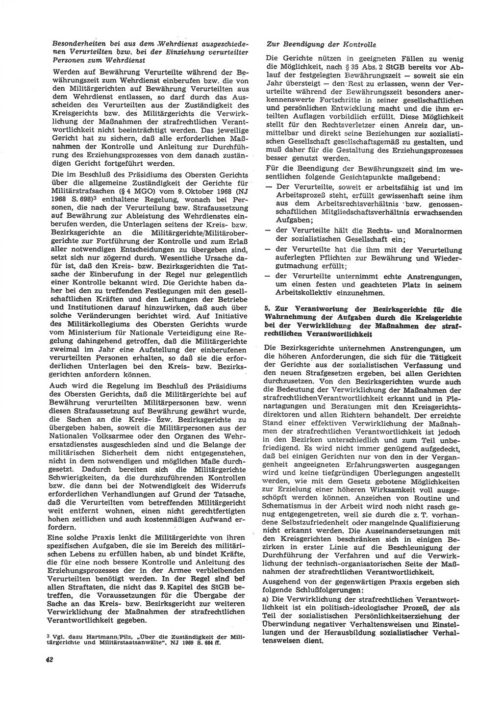 Neue Justiz (NJ), Zeitschrift für Recht und Rechtswissenschaft [Deutsche Demokratische Republik (DDR)], 24. Jahrgang 1970, Seite 42 (NJ DDR 1970, S. 42)