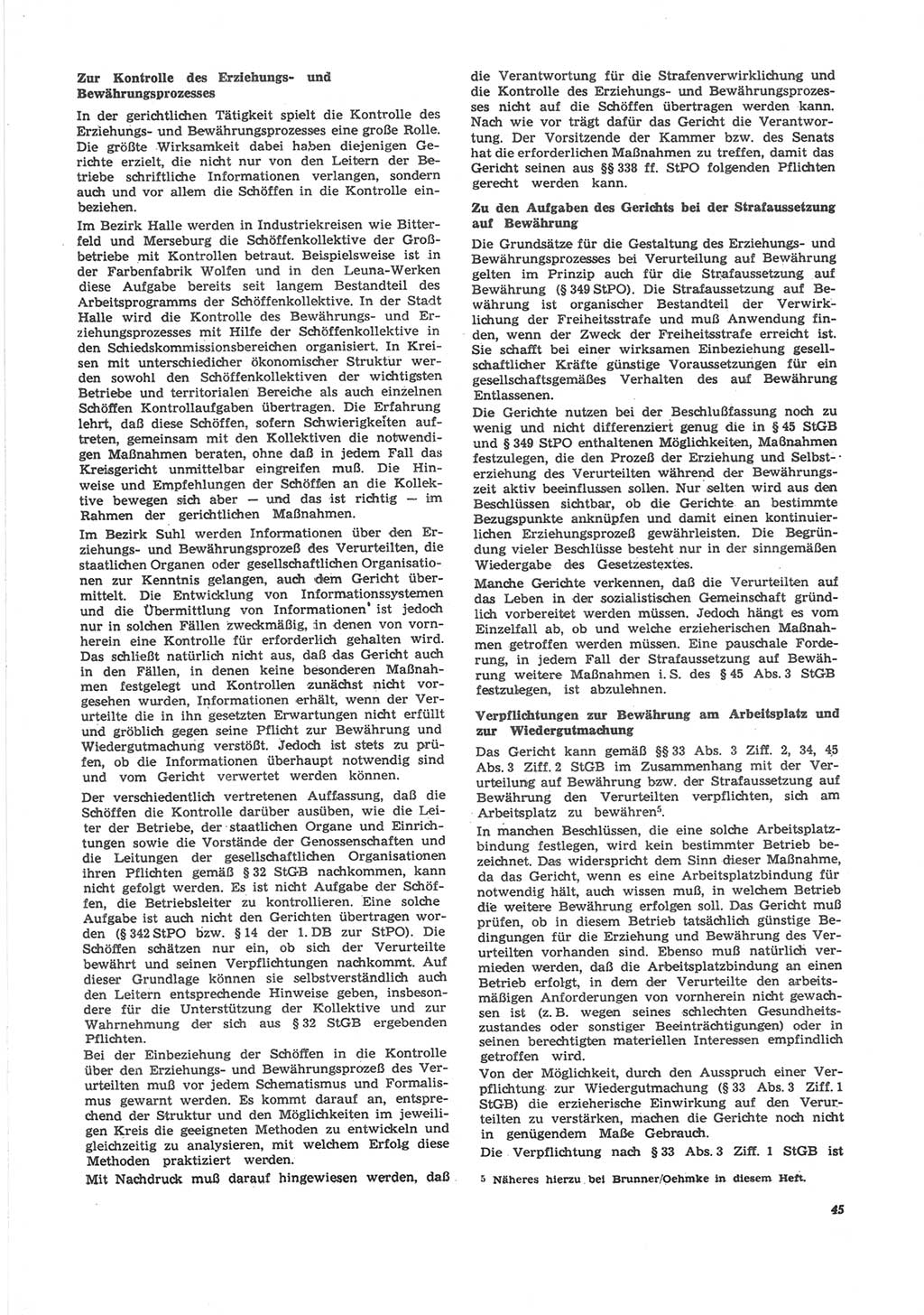 Neue Justiz (NJ), Zeitschrift für Recht und Rechtswissenschaft [Deutsche Demokratische Republik (DDR)], 24. Jahrgang 1970, Seite 45 (NJ DDR 1970, S. 45)