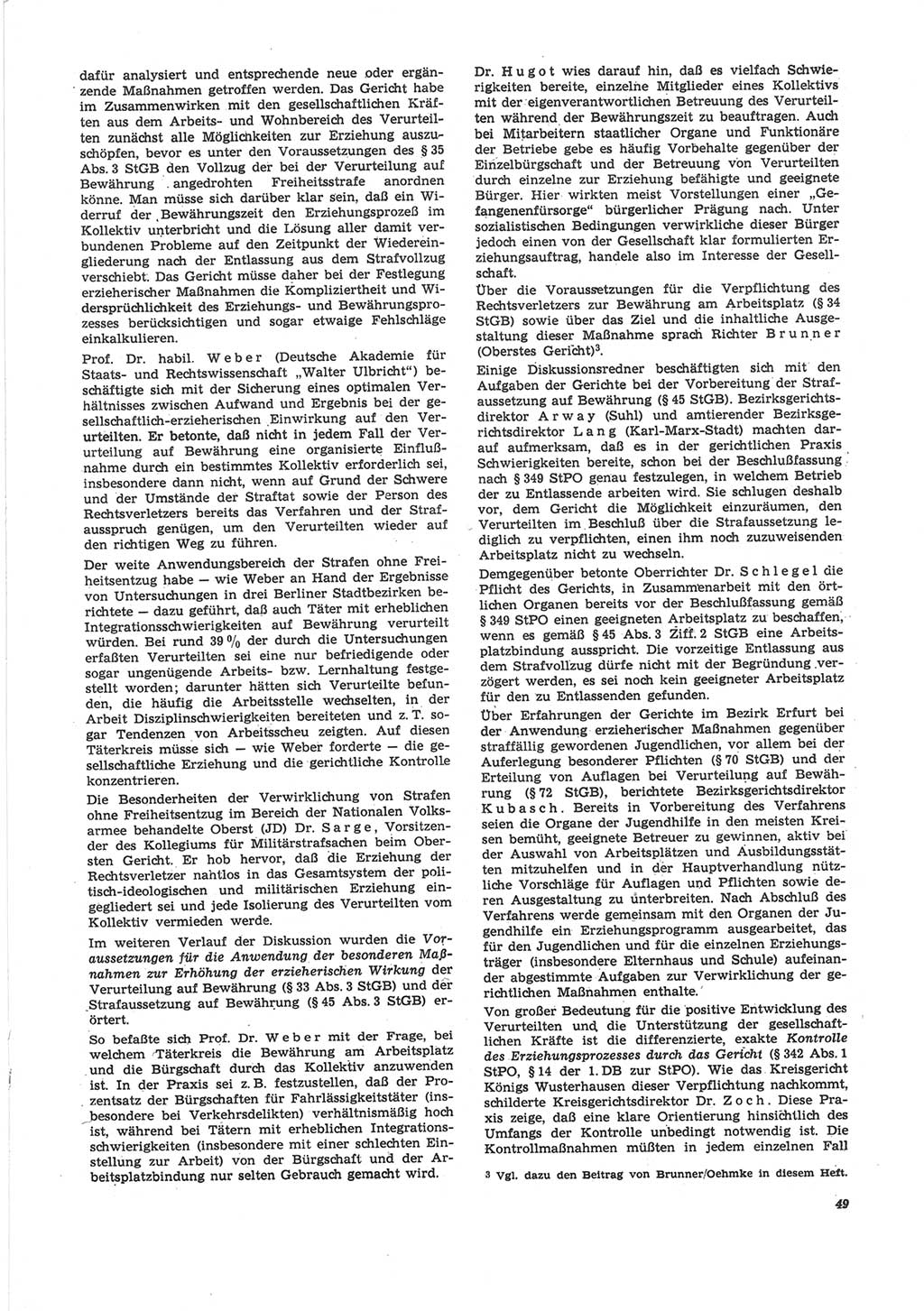 Neue Justiz (NJ), Zeitschrift für Recht und Rechtswissenschaft [Deutsche Demokratische Republik (DDR)], 24. Jahrgang 1970, Seite 49 (NJ DDR 1970, S. 49)