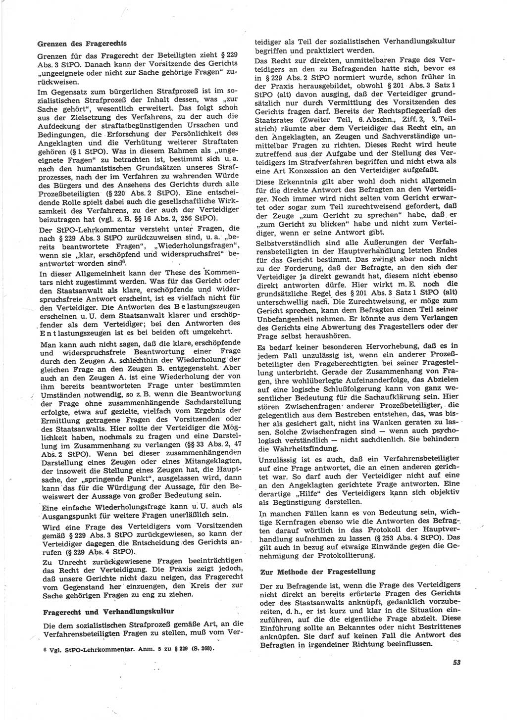 Neue Justiz (NJ), Zeitschrift für Recht und Rechtswissenschaft [Deutsche Demokratische Republik (DDR)], 24. Jahrgang 1970, Seite 53 (NJ DDR 1970, S. 53)
