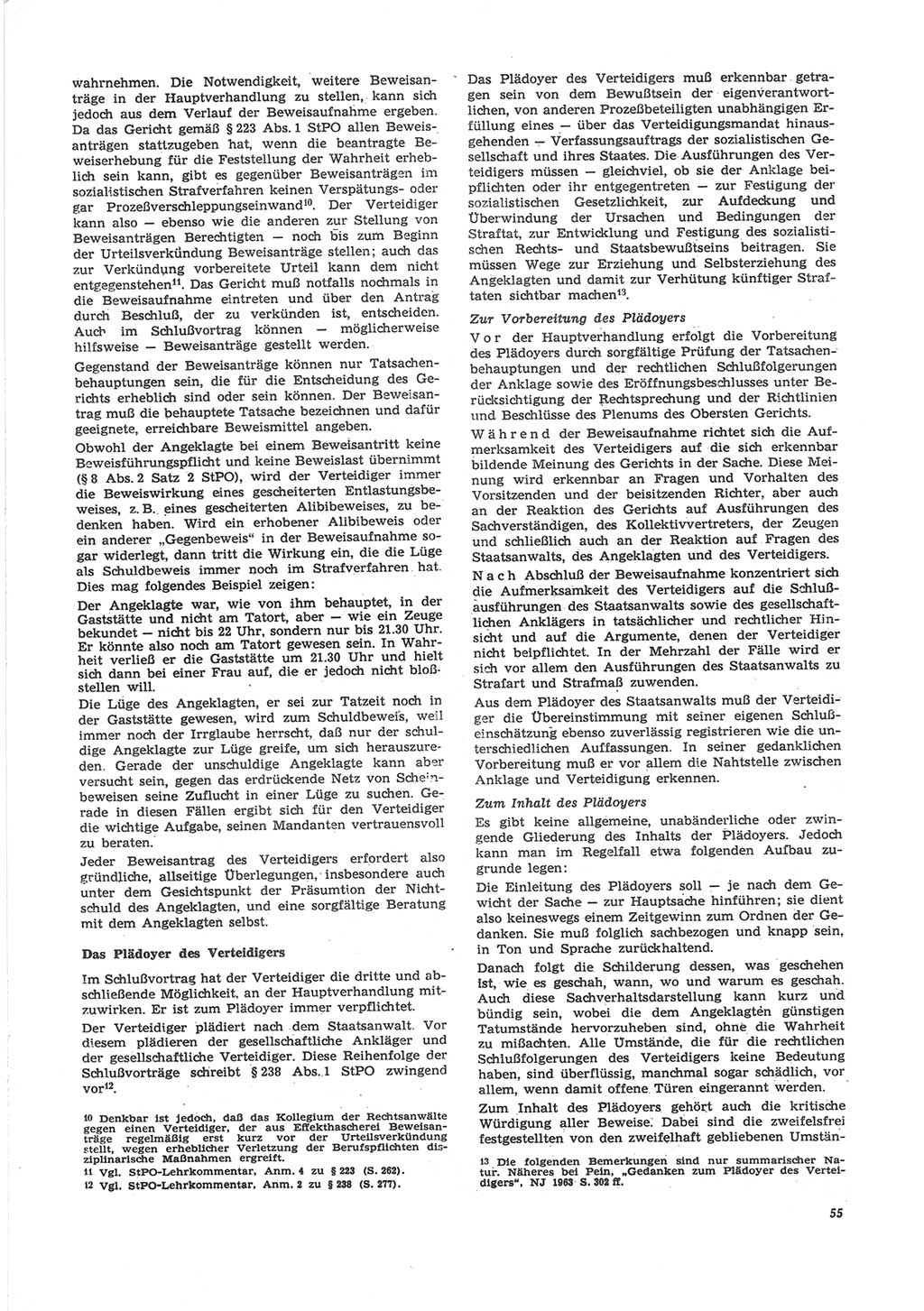 Neue Justiz (NJ), Zeitschrift für Recht und Rechtswissenschaft [Deutsche Demokratische Republik (DDR)], 24. Jahrgang 1970, Seite 55 (NJ DDR 1970, S. 55)