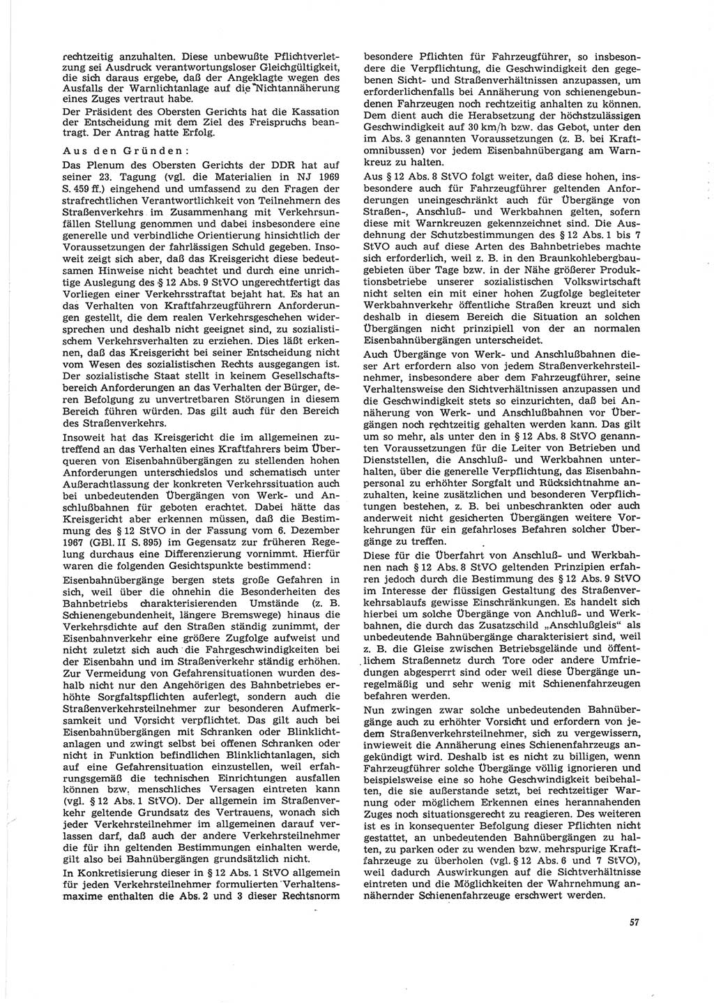 Neue Justiz (NJ), Zeitschrift für Recht und Rechtswissenschaft [Deutsche Demokratische Republik (DDR)], 24. Jahrgang 1970, Seite 57 (NJ DDR 1970, S. 57)