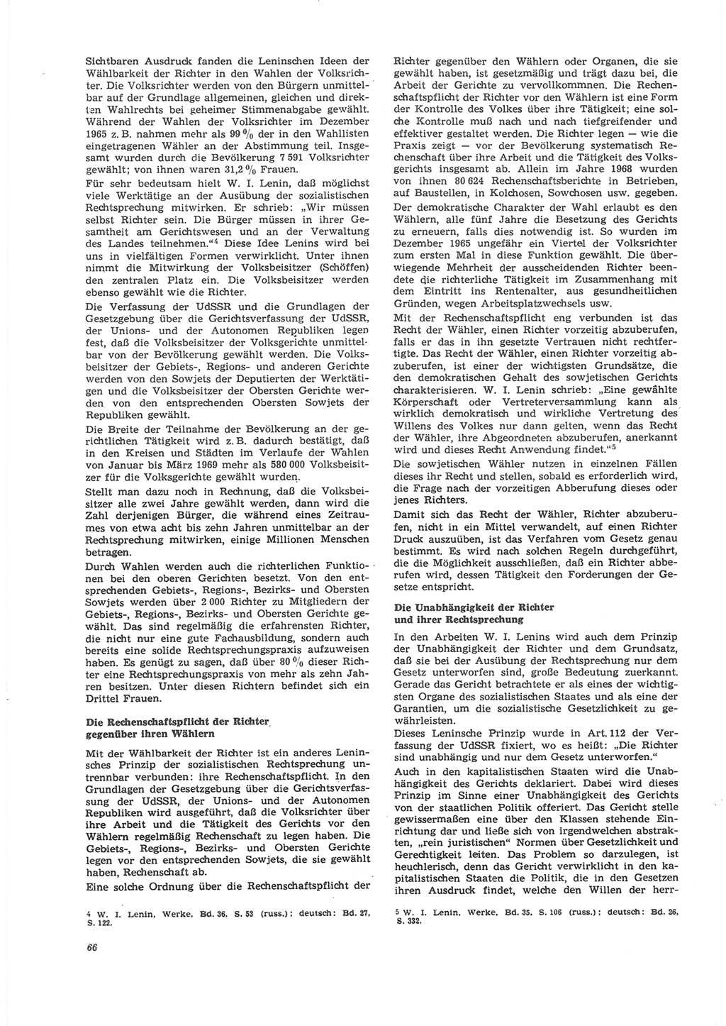 Neue Justiz (NJ), Zeitschrift für Recht und Rechtswissenschaft [Deutsche Demokratische Republik (DDR)], 24. Jahrgang 1970, Seite 66 (NJ DDR 1970, S. 66)