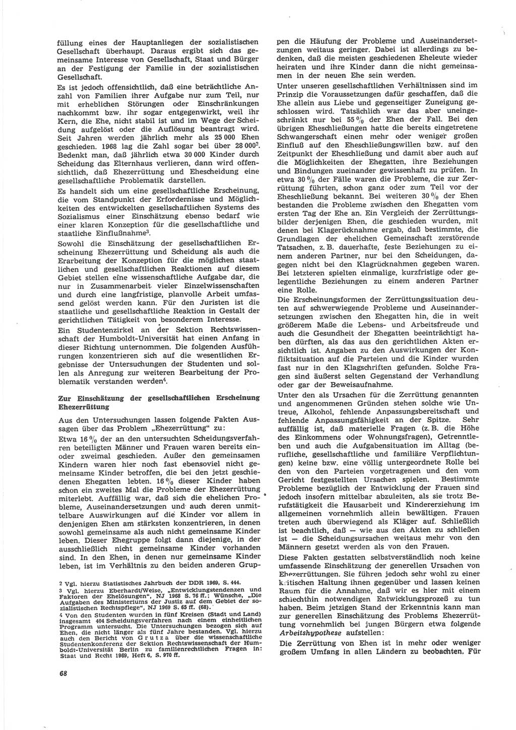 Neue Justiz (NJ), Zeitschrift für Recht und Rechtswissenschaft [Deutsche Demokratische Republik (DDR)], 24. Jahrgang 1970, Seite 68 (NJ DDR 1970, S. 68)