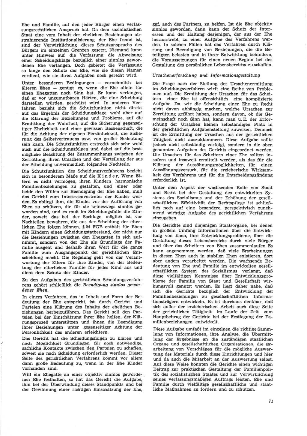 Neue Justiz (NJ), Zeitschrift für Recht und Rechtswissenschaft [Deutsche Demokratische Republik (DDR)], 24. Jahrgang 1970, Seite 71 (NJ DDR 1970, S. 71)