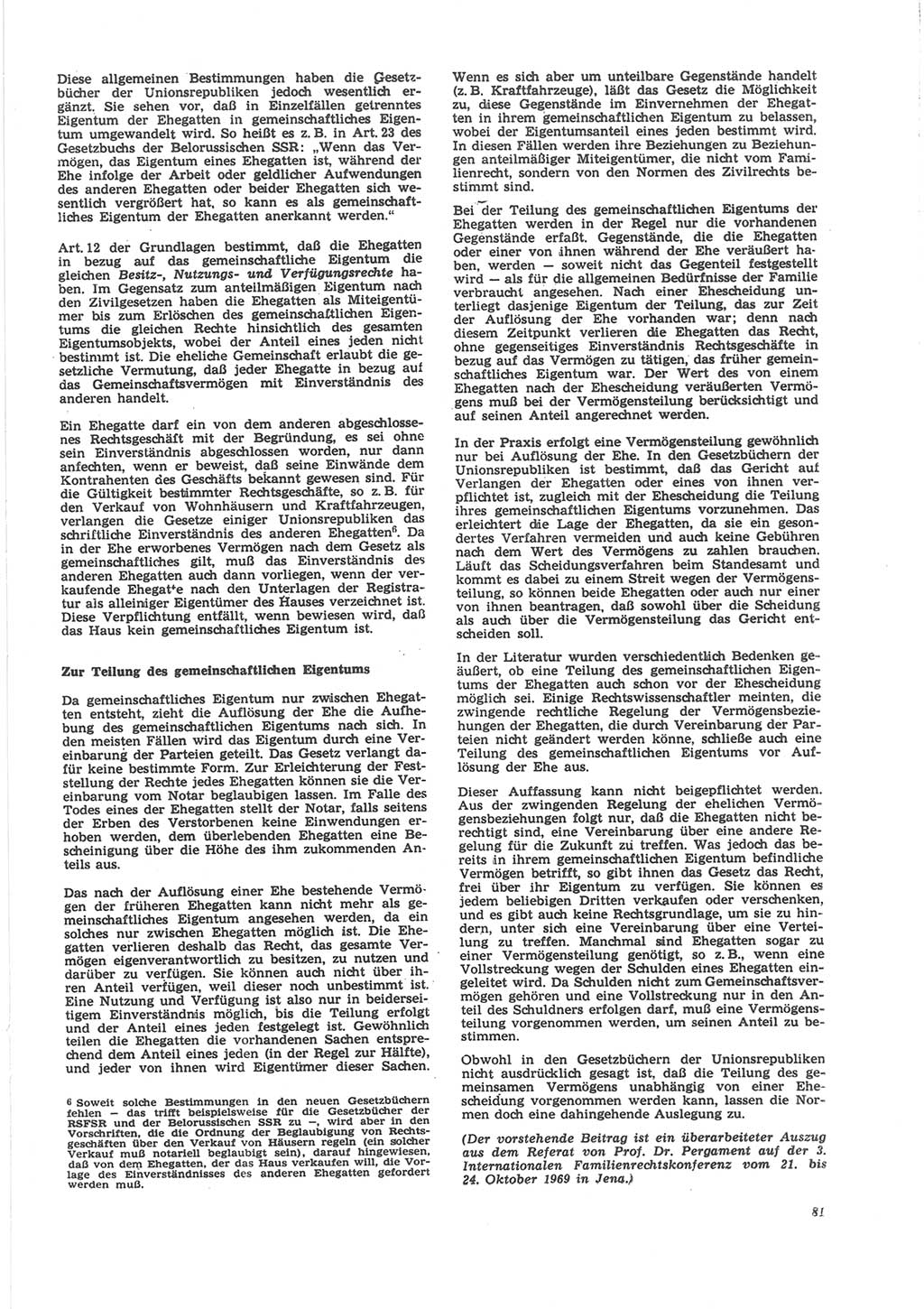 Neue Justiz (NJ), Zeitschrift für Recht und Rechtswissenschaft [Deutsche Demokratische Republik (DDR)], 24. Jahrgang 1970, Seite 81 (NJ DDR 1970, S. 81)