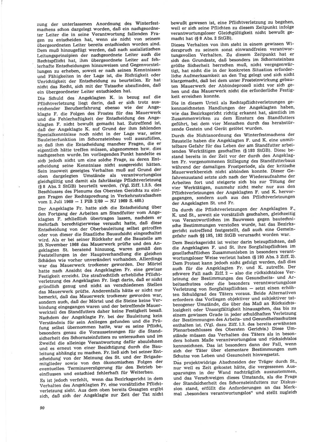 Neue Justiz (NJ), Zeitschrift für Recht und Rechtswissenschaft [Deutsche Demokratische Republik (DDR)], 24. Jahrgang 1970, Seite 90 (NJ DDR 1970, S. 90)