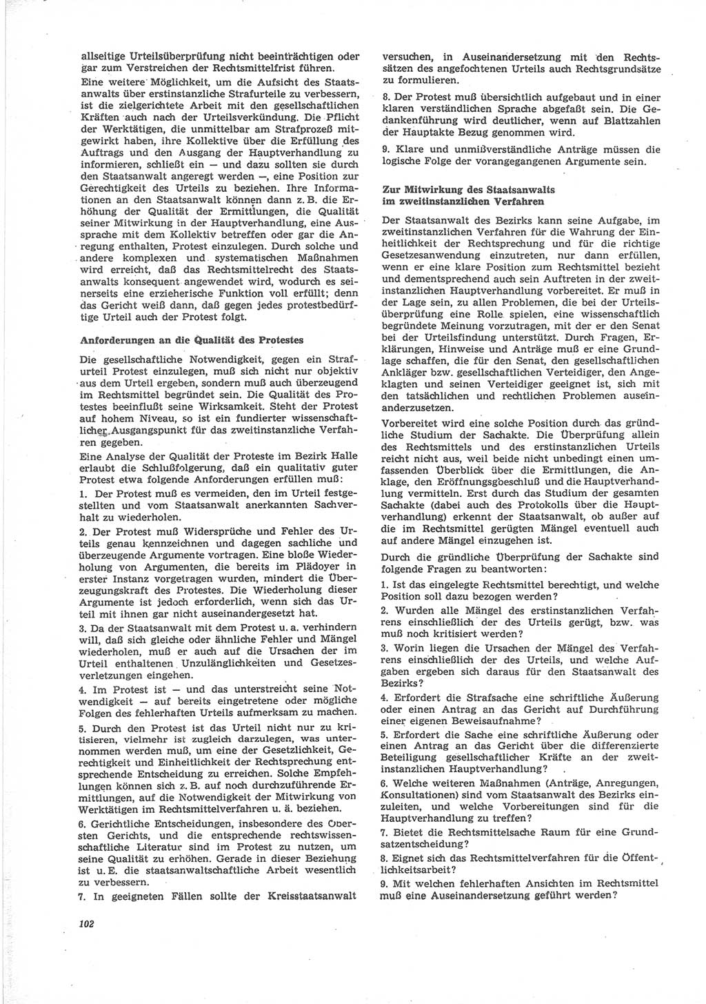 Neue Justiz (NJ), Zeitschrift für Recht und Rechtswissenschaft [Deutsche Demokratische Republik (DDR)], 24. Jahrgang 1970, Seite 102 (NJ DDR 1970, S. 102)