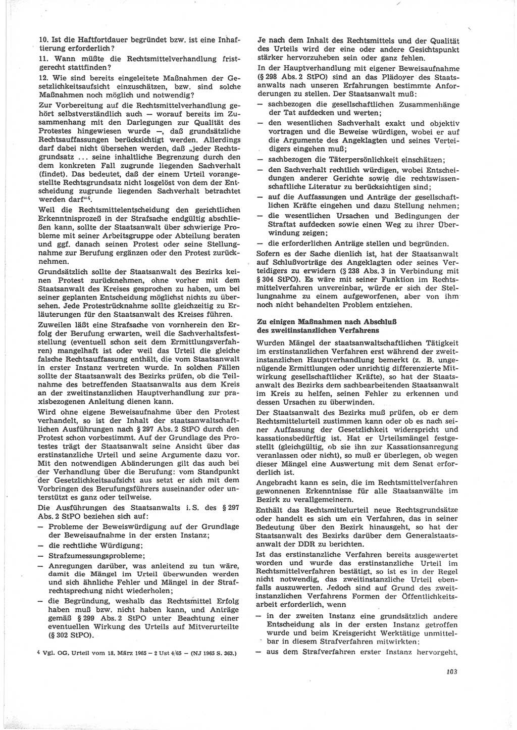 Neue Justiz (NJ), Zeitschrift für Recht und Rechtswissenschaft [Deutsche Demokratische Republik (DDR)], 24. Jahrgang 1970, Seite 103 (NJ DDR 1970, S. 103)