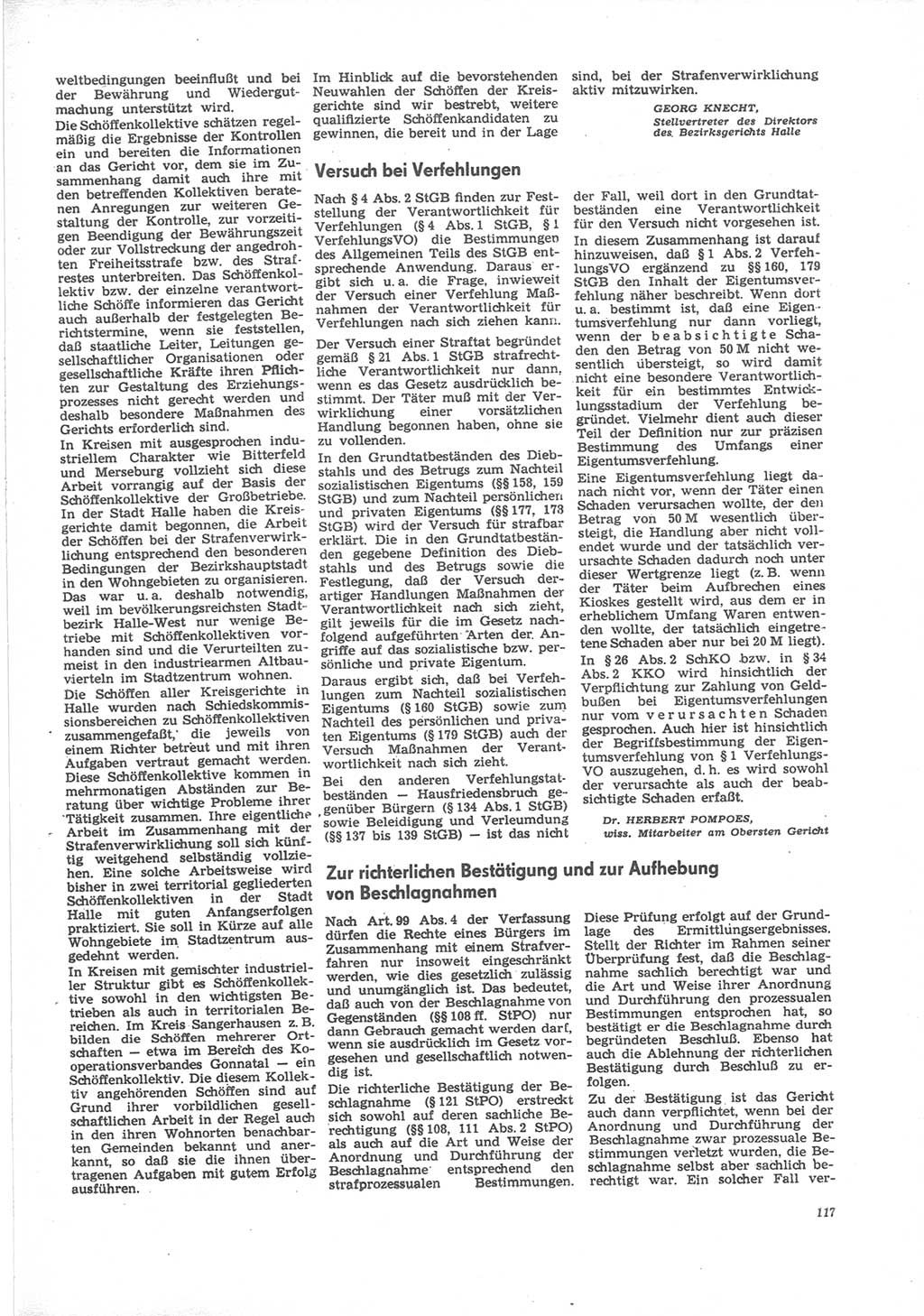 Neue Justiz (NJ), Zeitschrift für Recht und Rechtswissenschaft [Deutsche Demokratische Republik (DDR)], 24. Jahrgang 1970, Seite 117 (NJ DDR 1970, S. 117)