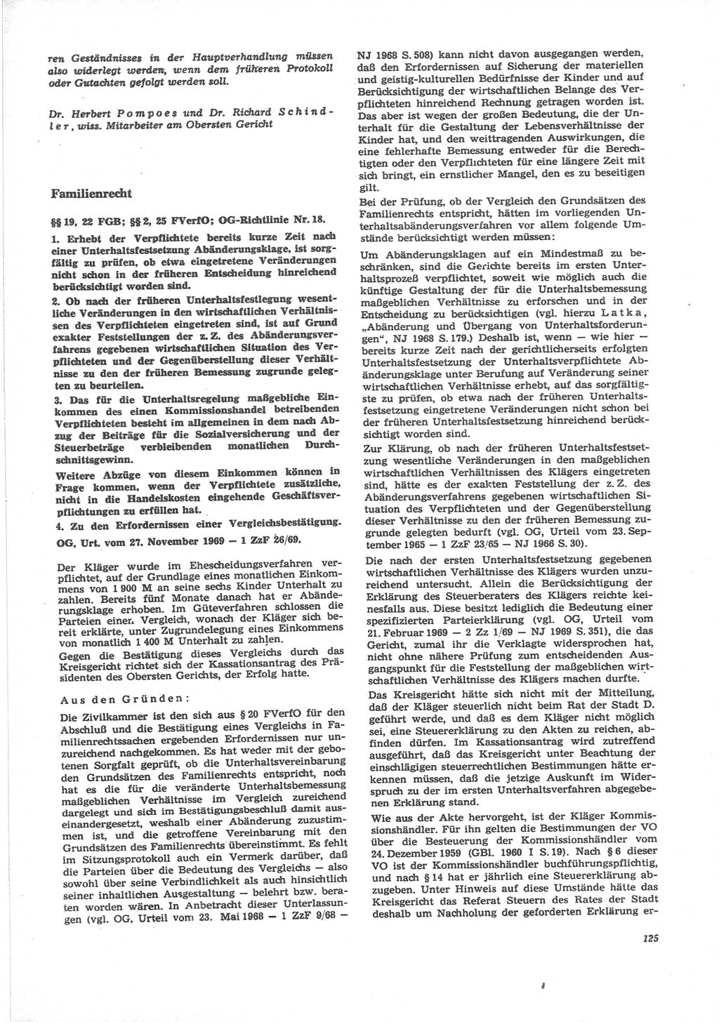 Neue Justiz (NJ), Zeitschrift für Recht und Rechtswissenschaft [Deutsche Demokratische Republik (DDR)], 24. Jahrgang 1970, Seite 125 (NJ DDR 1970, S. 125)