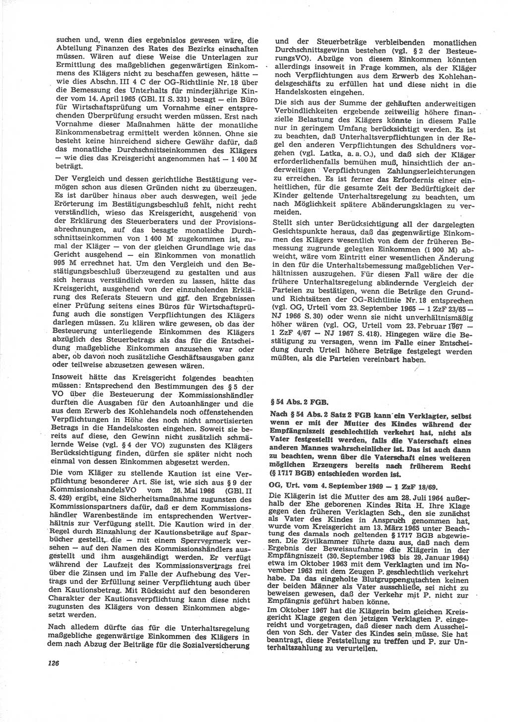 Neue Justiz (NJ), Zeitschrift für Recht und Rechtswissenschaft [Deutsche Demokratische Republik (DDR)], 24. Jahrgang 1970, Seite 126 (NJ DDR 1970, S. 126)